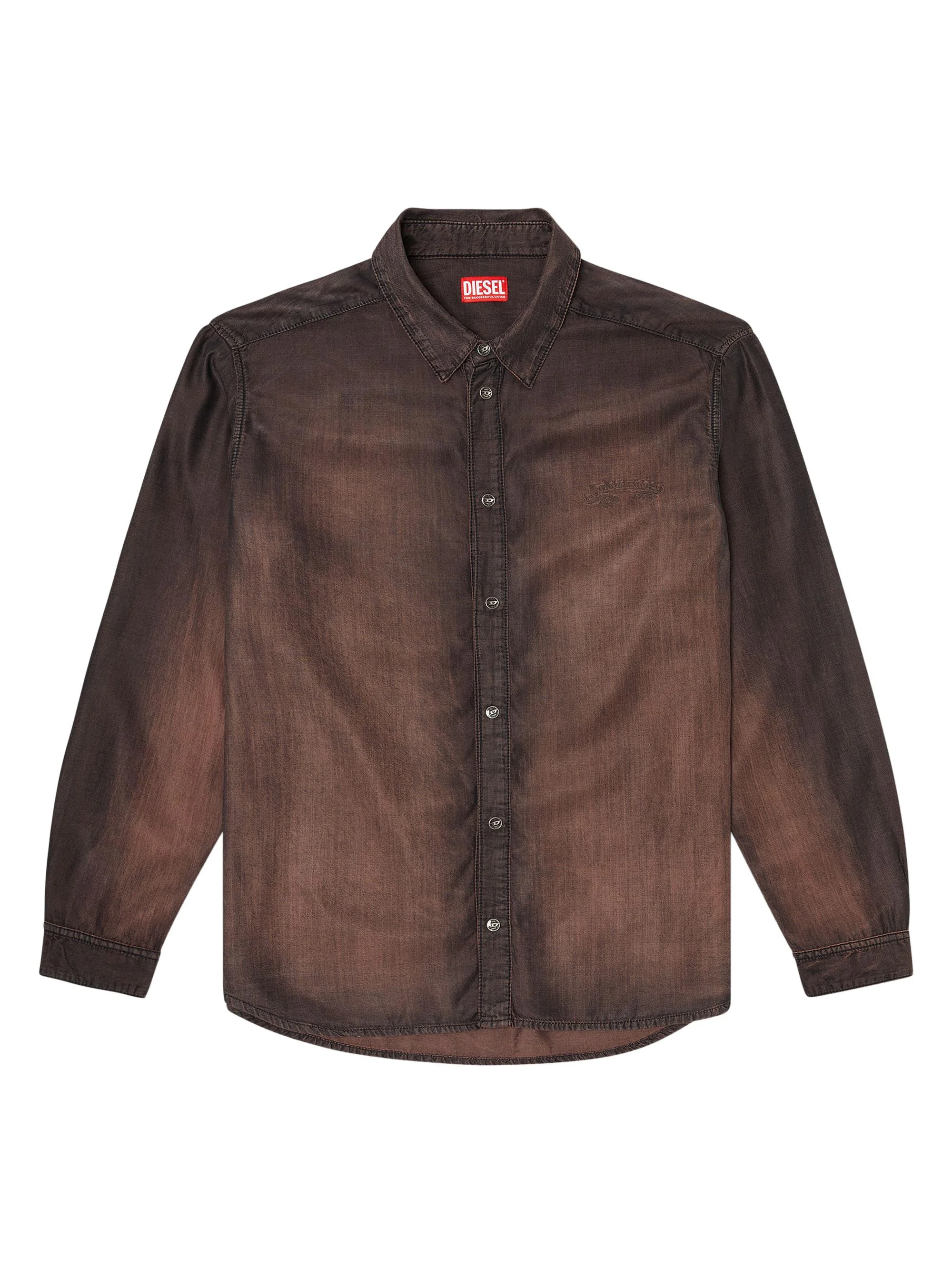 Men's Ombré Button-Front Shirt - Black Denim - 1