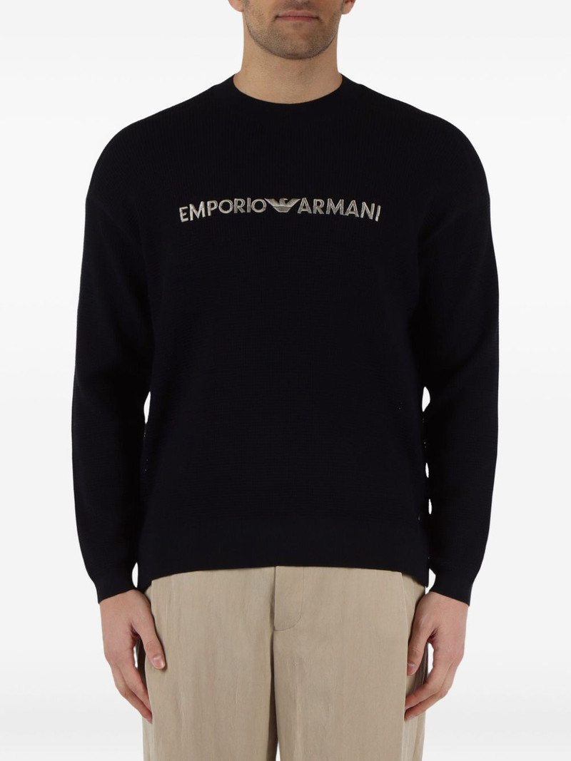 EMPORIO ARMANI logo side-slits sweater outlook
