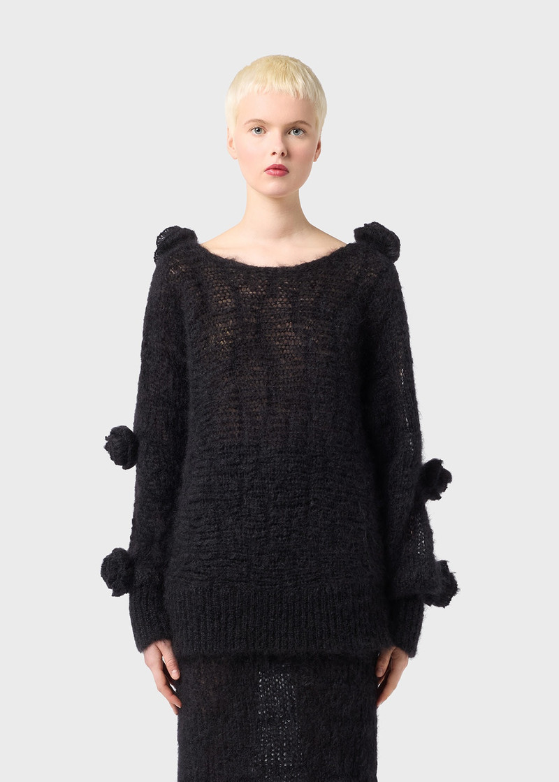 MOHAIR SWEATER WITH 3D ROSES 3
