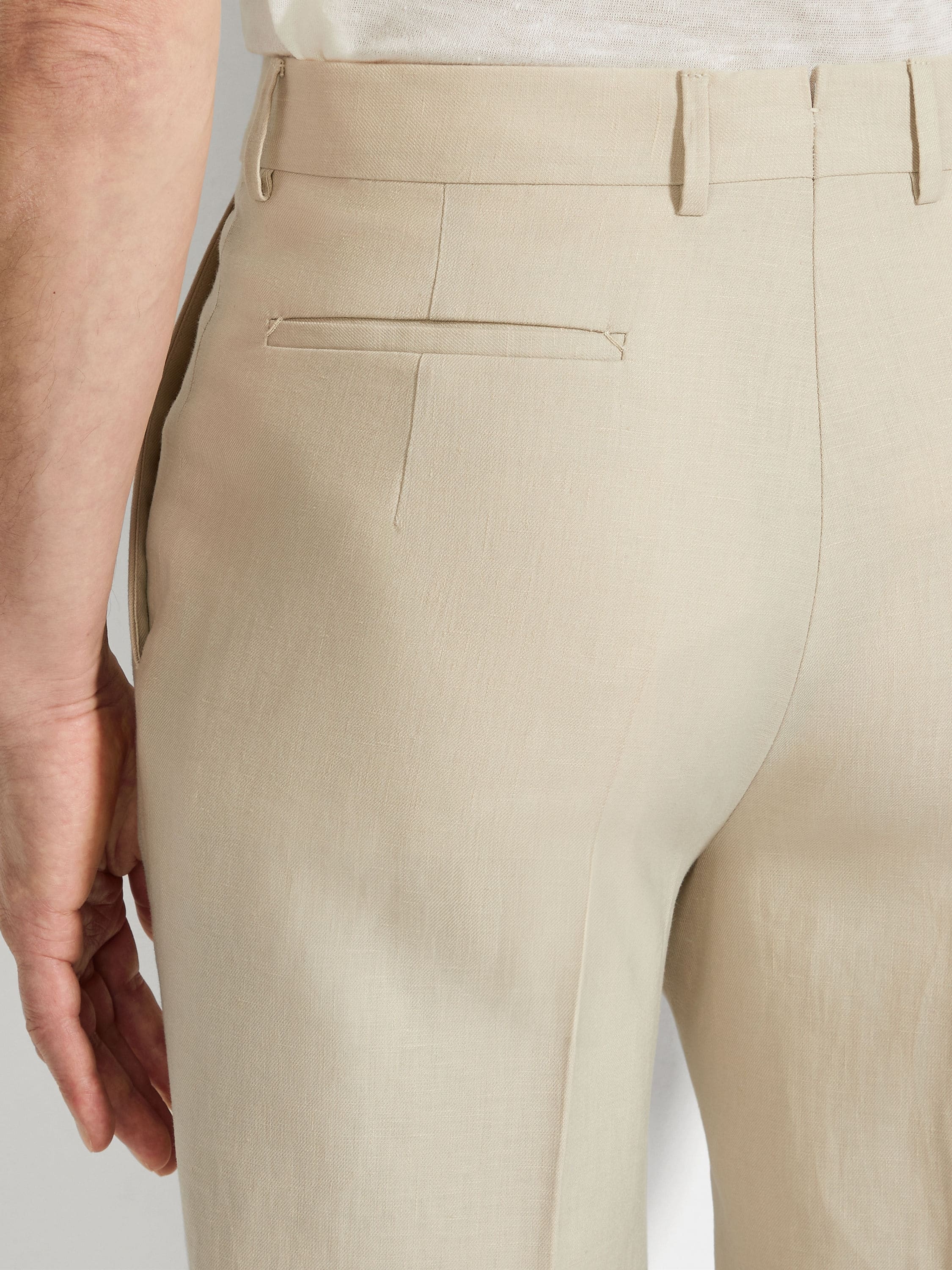 LIGHT BEIGE OASI LINO PANTS - 2