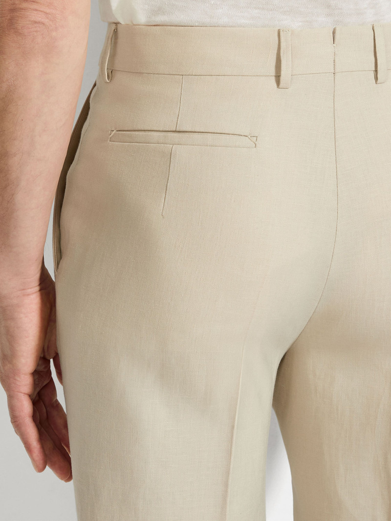 ZEGNA LIGHT BEIGE OASI LINO PANTS outlook