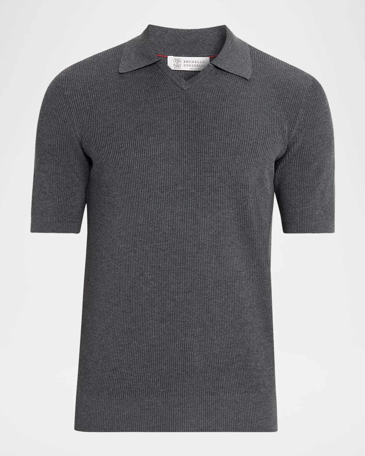 Men's Cotton Rib Johnny Collar Polo Sweater - 1