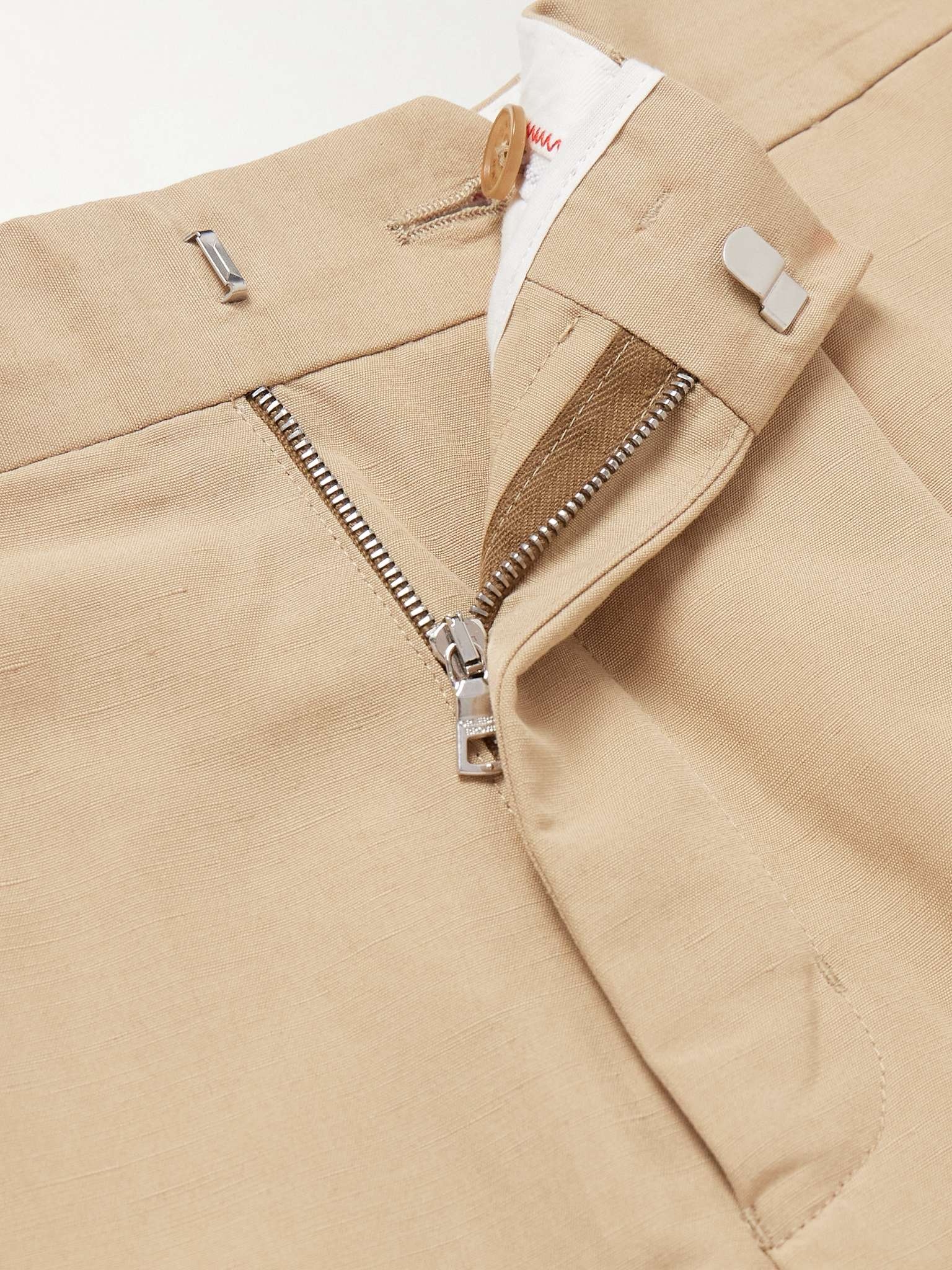 Carsyn Tapered Pleated Linen and Cotton-Blend Trousers - 5