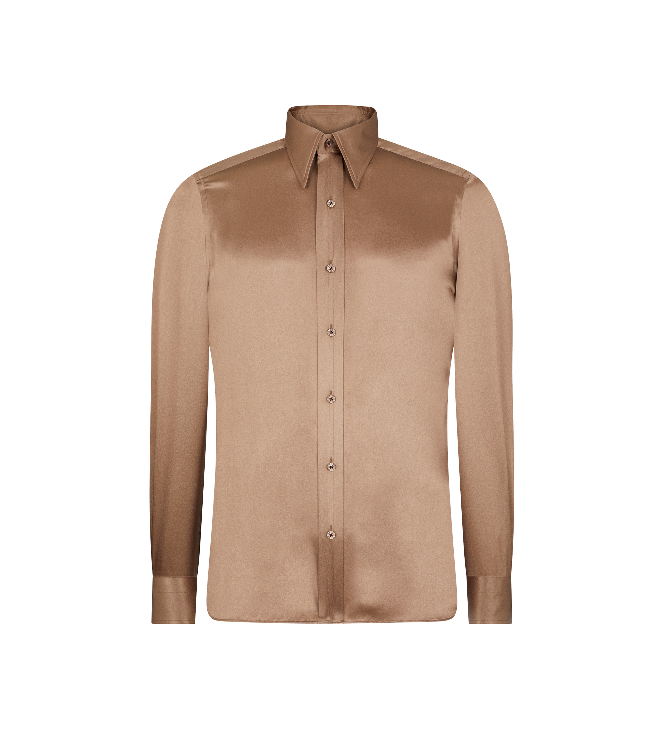 SILK CHARMEUSE SLIM FIT SHIRT - 1