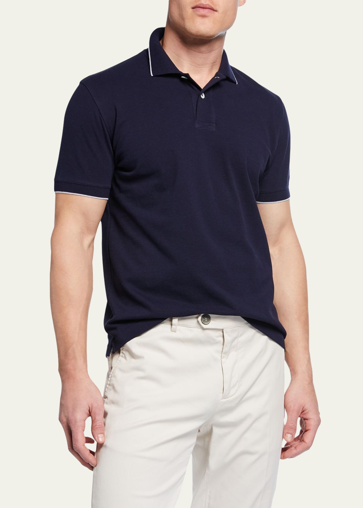 Men's Solid Pique Polo Shirt - 1