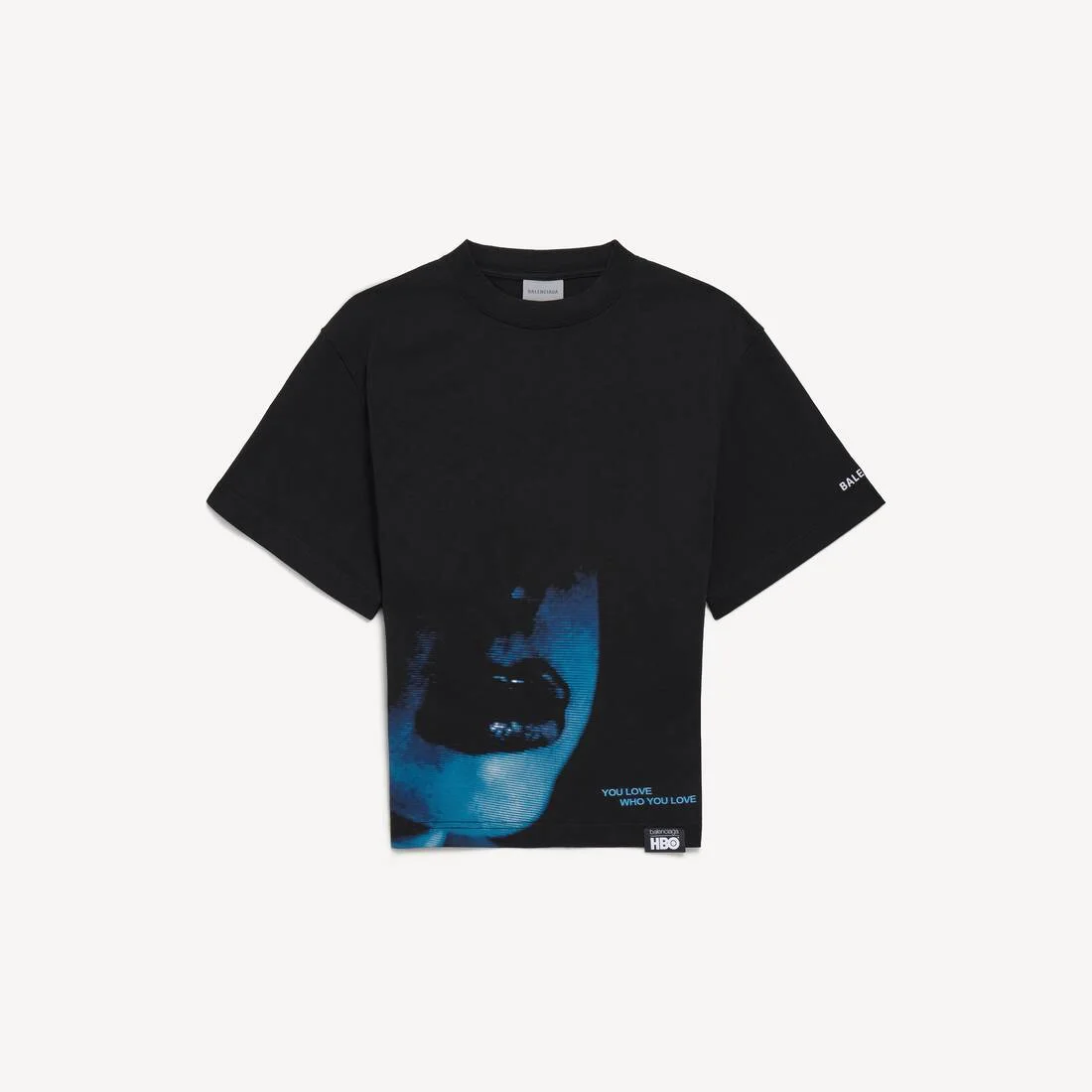 Women's Lips Short Sleeve Top in Black - 1