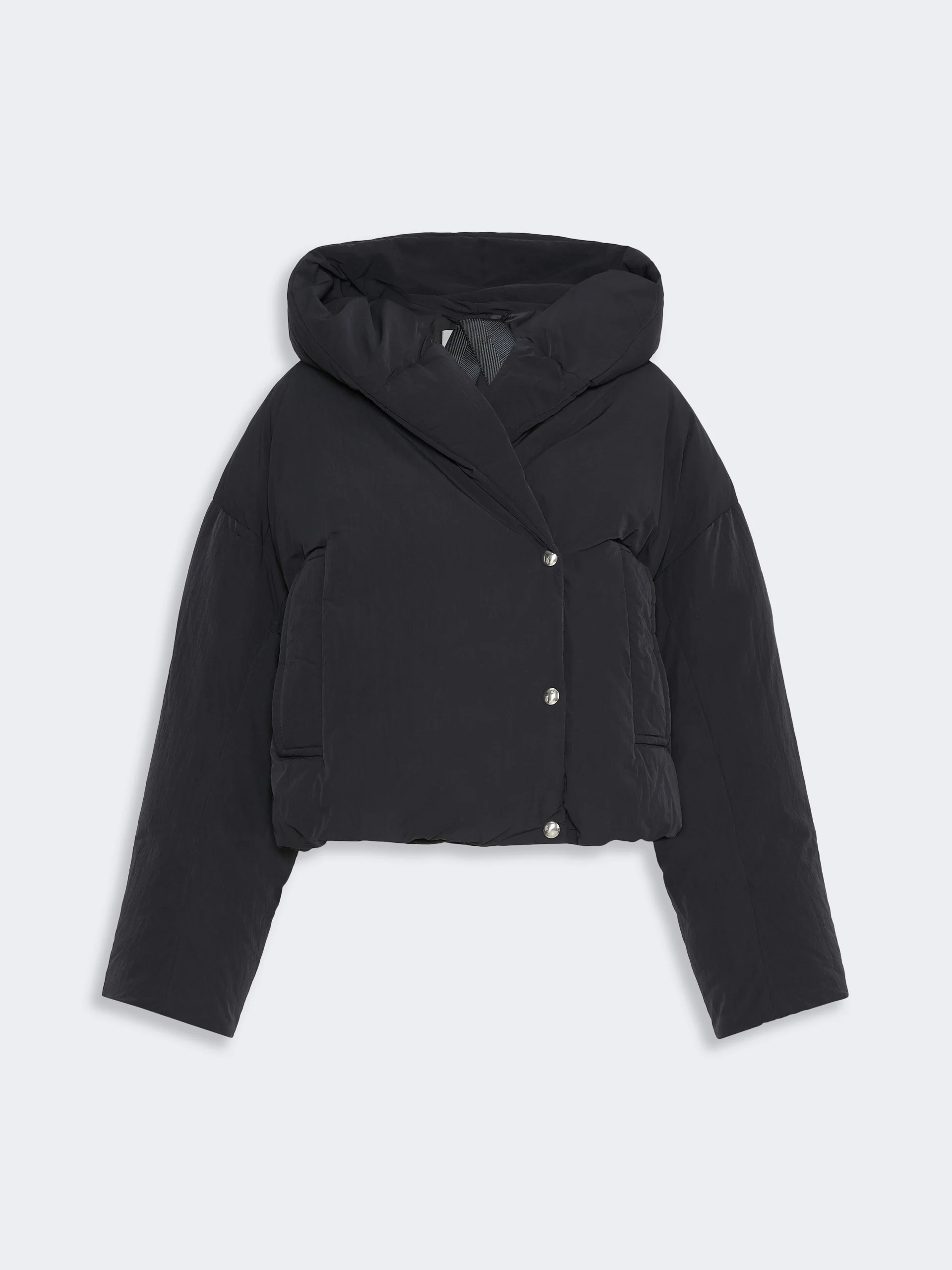VODKA Short crinkled fabric down jacket - BLACK - 1
