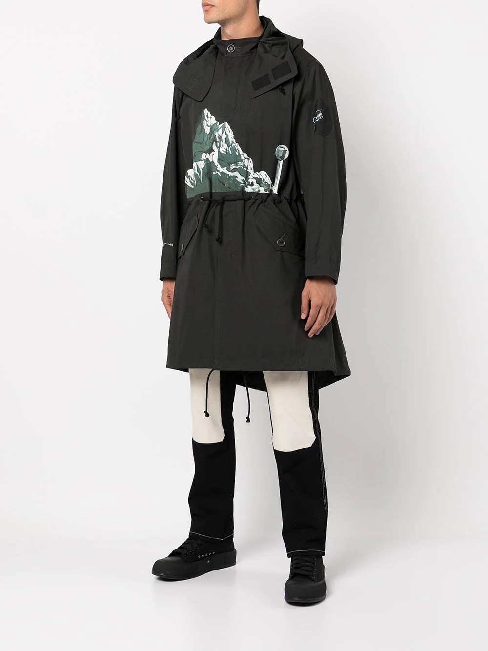 graphic-print cotton parka - 3