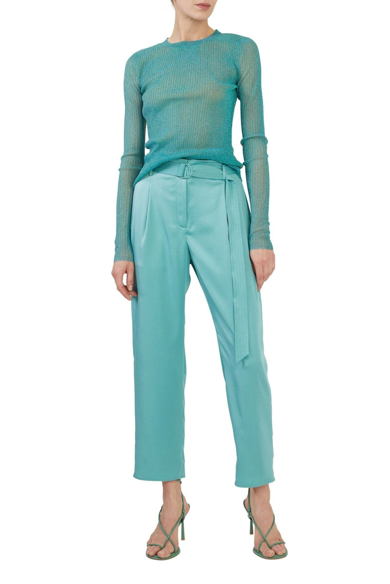 LAPOINTE Satin Belted Cropped Pant outlook