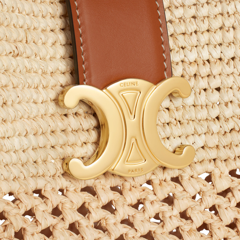 SMALL LOUISE BUCKET IN RAFFIA AND CALFSKIN 5