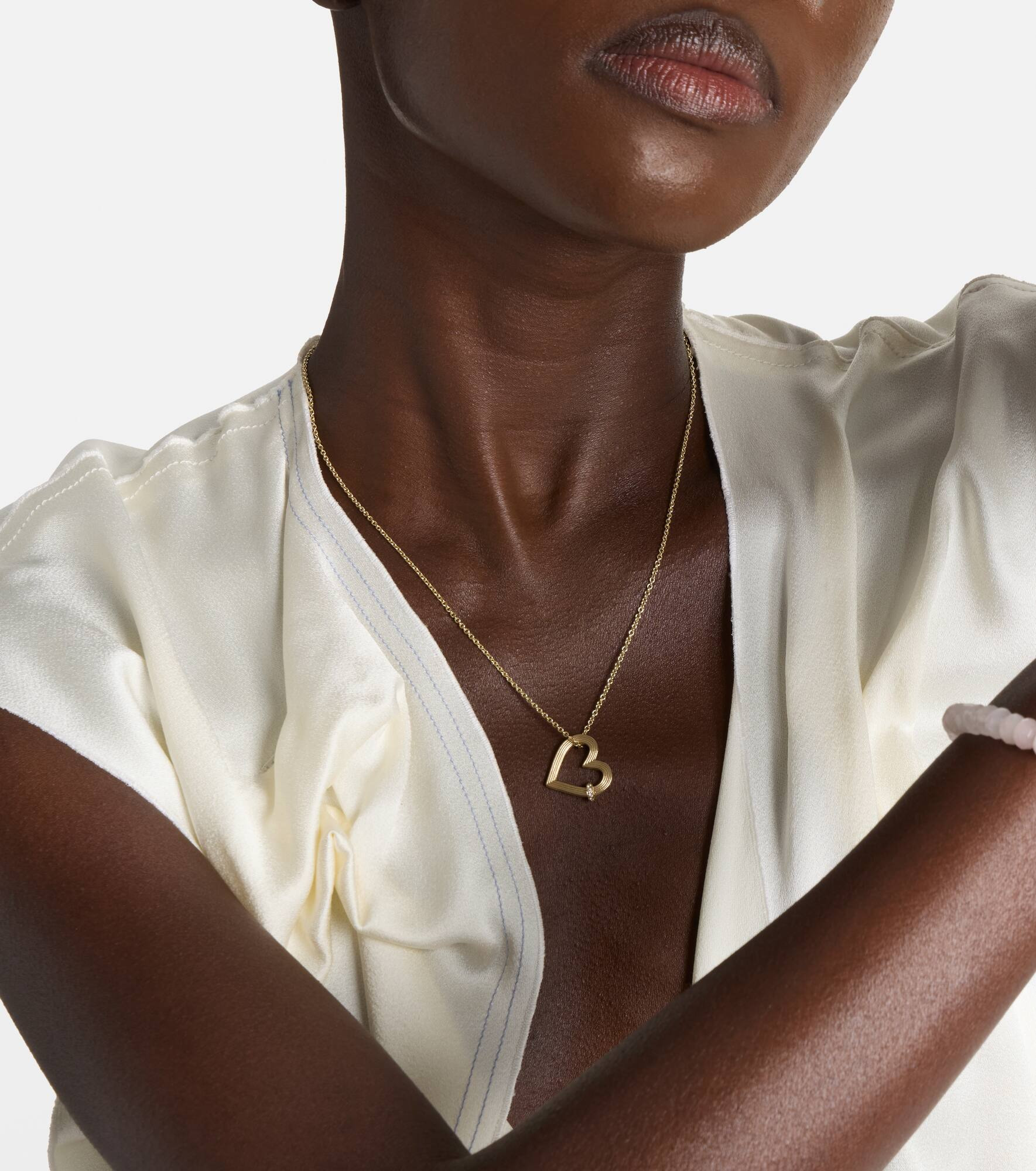 Lovebirds 14kt gold necklace with diamonds - 3
