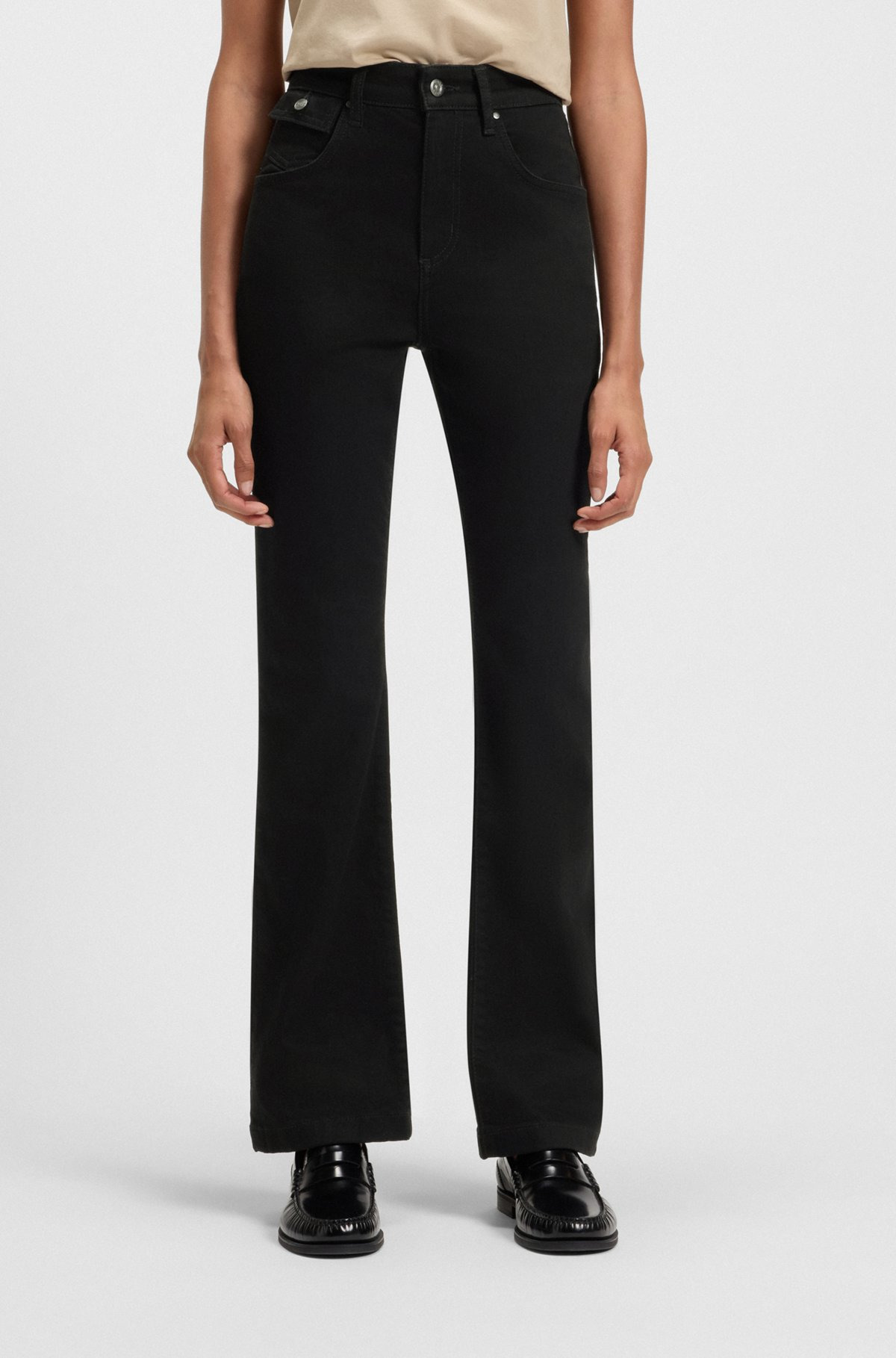 SLIM-FIT JEANS IN BLACK STRETCH DENIM - 2