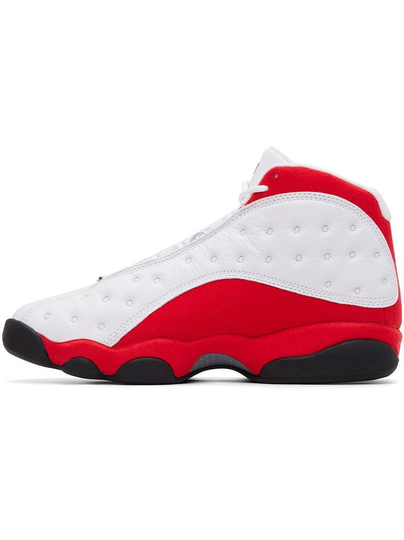 Jordan White & Red Air Jordan 13 Retro Sneakers outlook