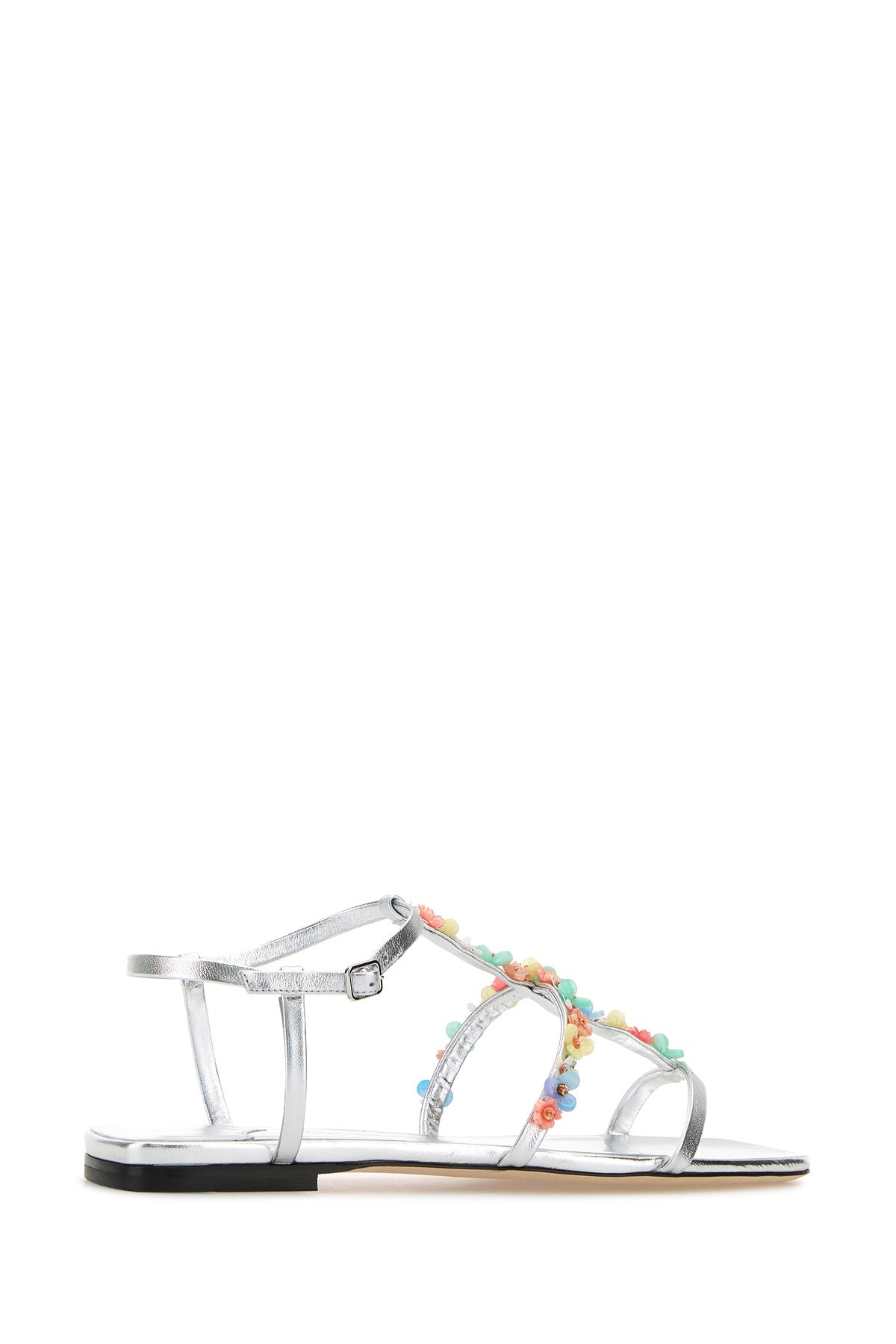 Silver nappa leather Daisy sandals - 3