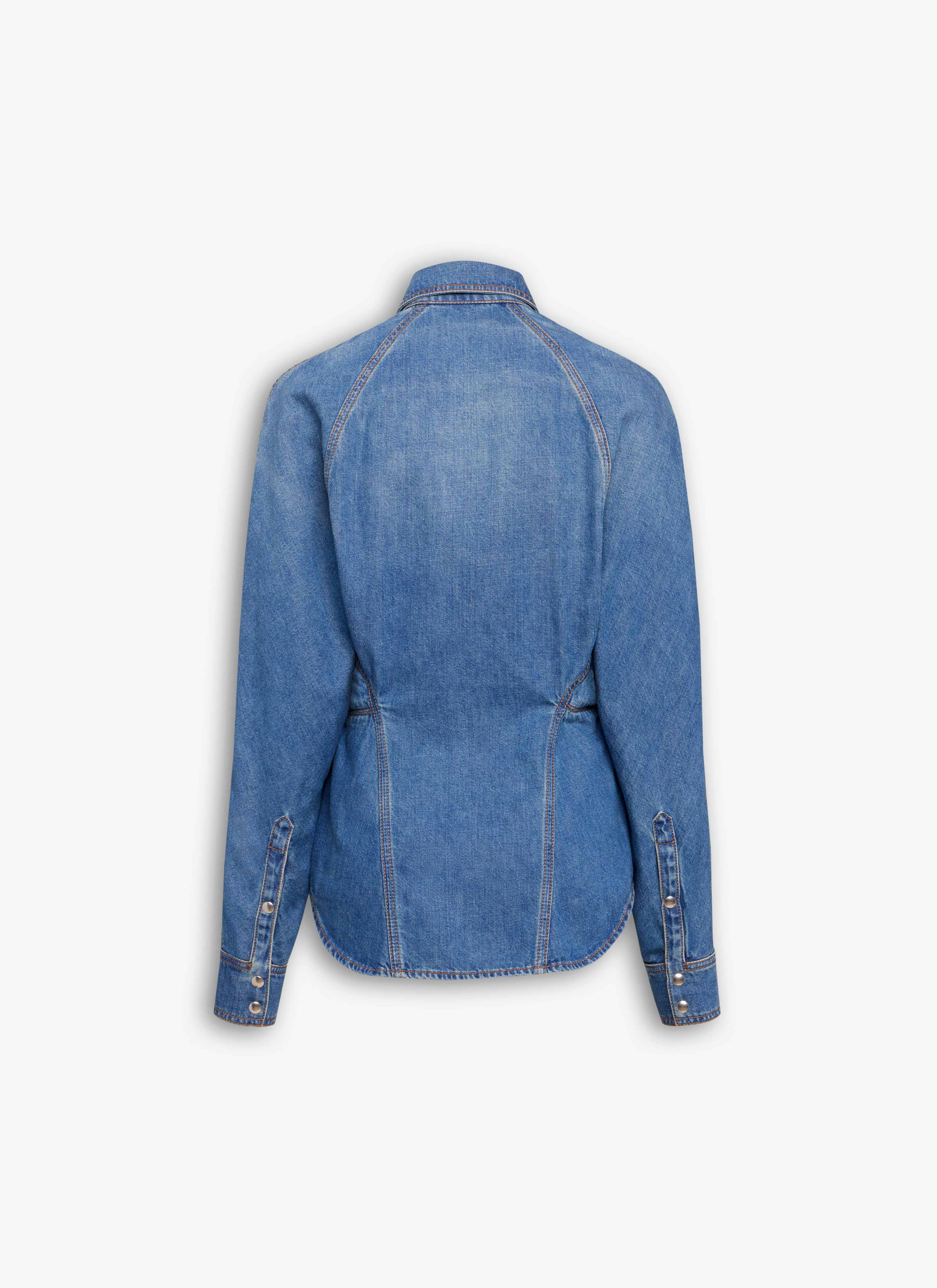 ROUND DENIM SHIRT - 4