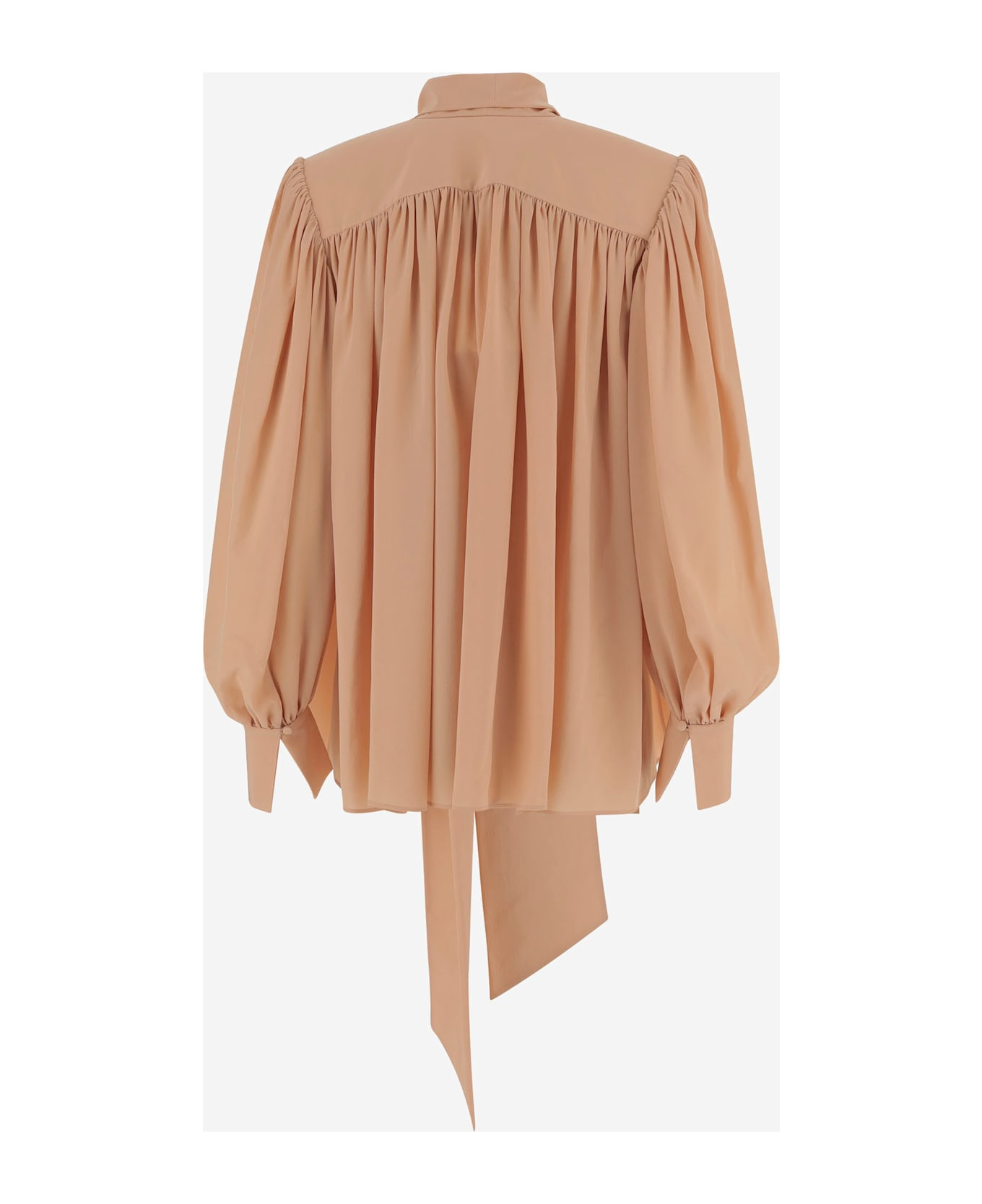 Silk Blouse With Bow At The Neck - 2
