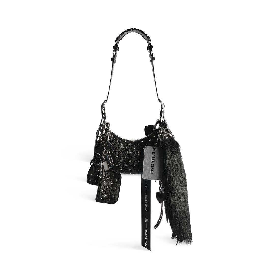 Women's Le Cagole Collector Xs Shoulder Bag With Rhinestones in Black - 6