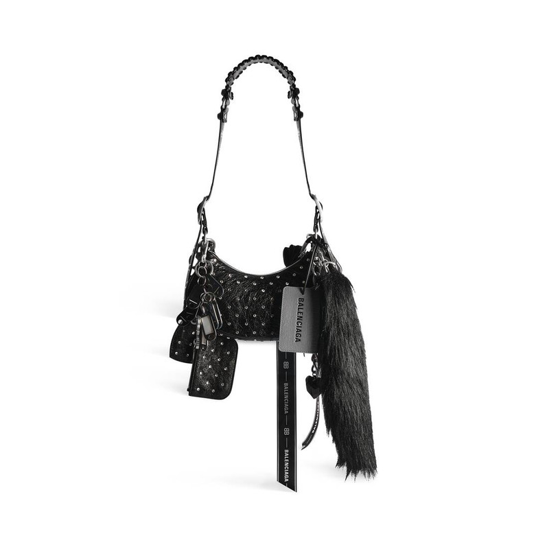 Women's Le Cagole Collector Xs Shoulder Bag With Rhinestones in Black 6