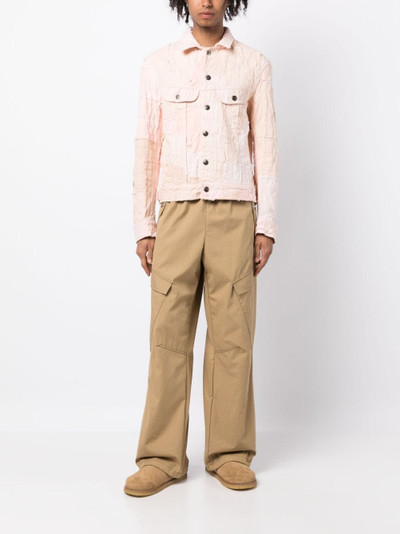 Greg Lauren distressed-effect cotton shirt jacket outlook