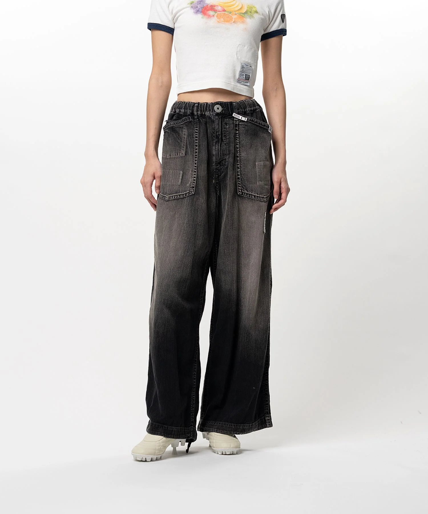 Light Denim Wide Pants - 1