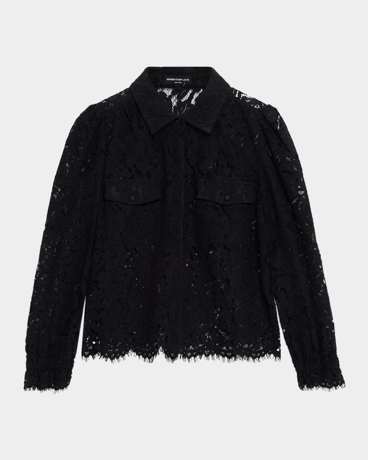 Lina Long-Sleeve Lace Shirt - 1