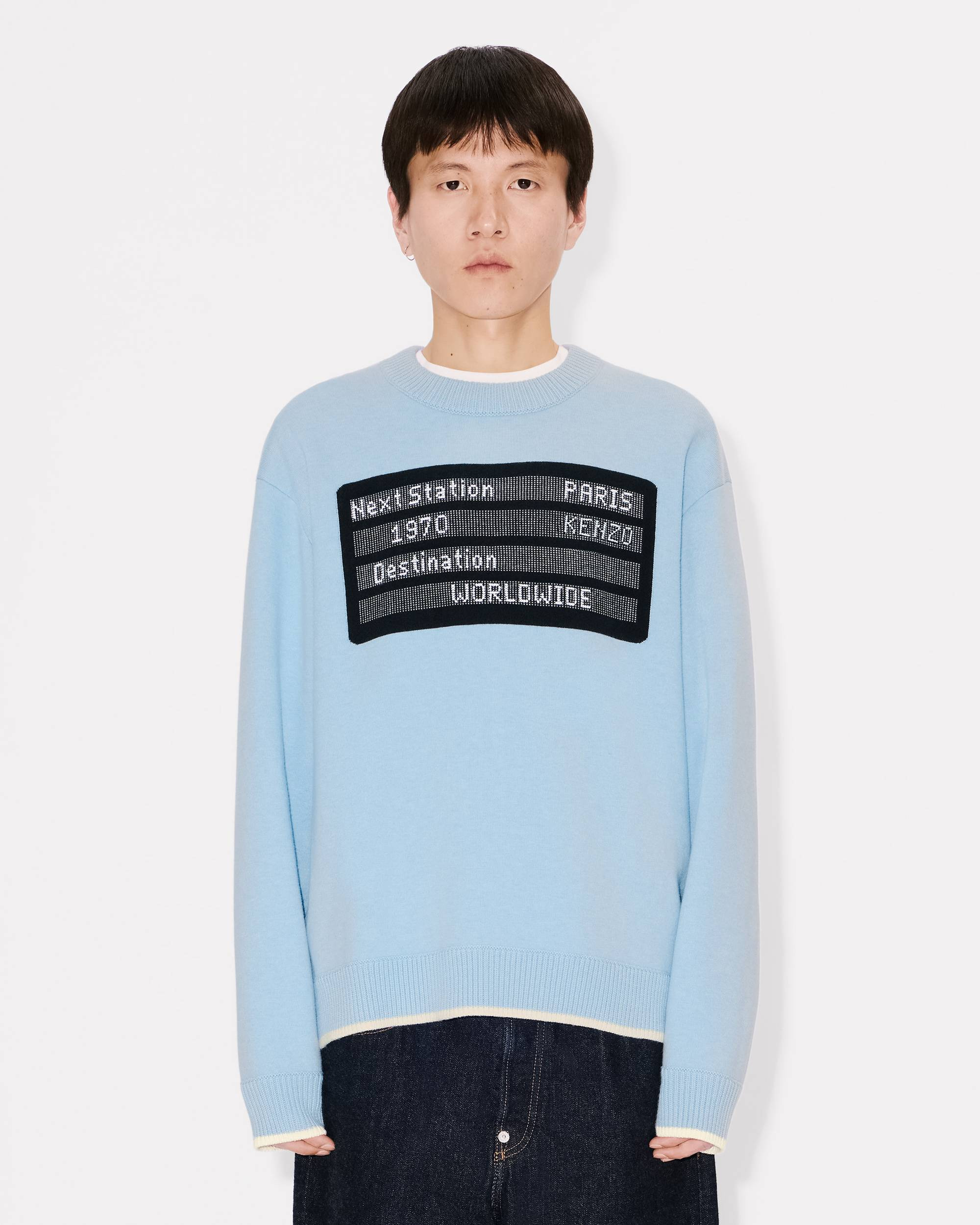 'KENZO City' embroidered jumper in cotton wool - 3
