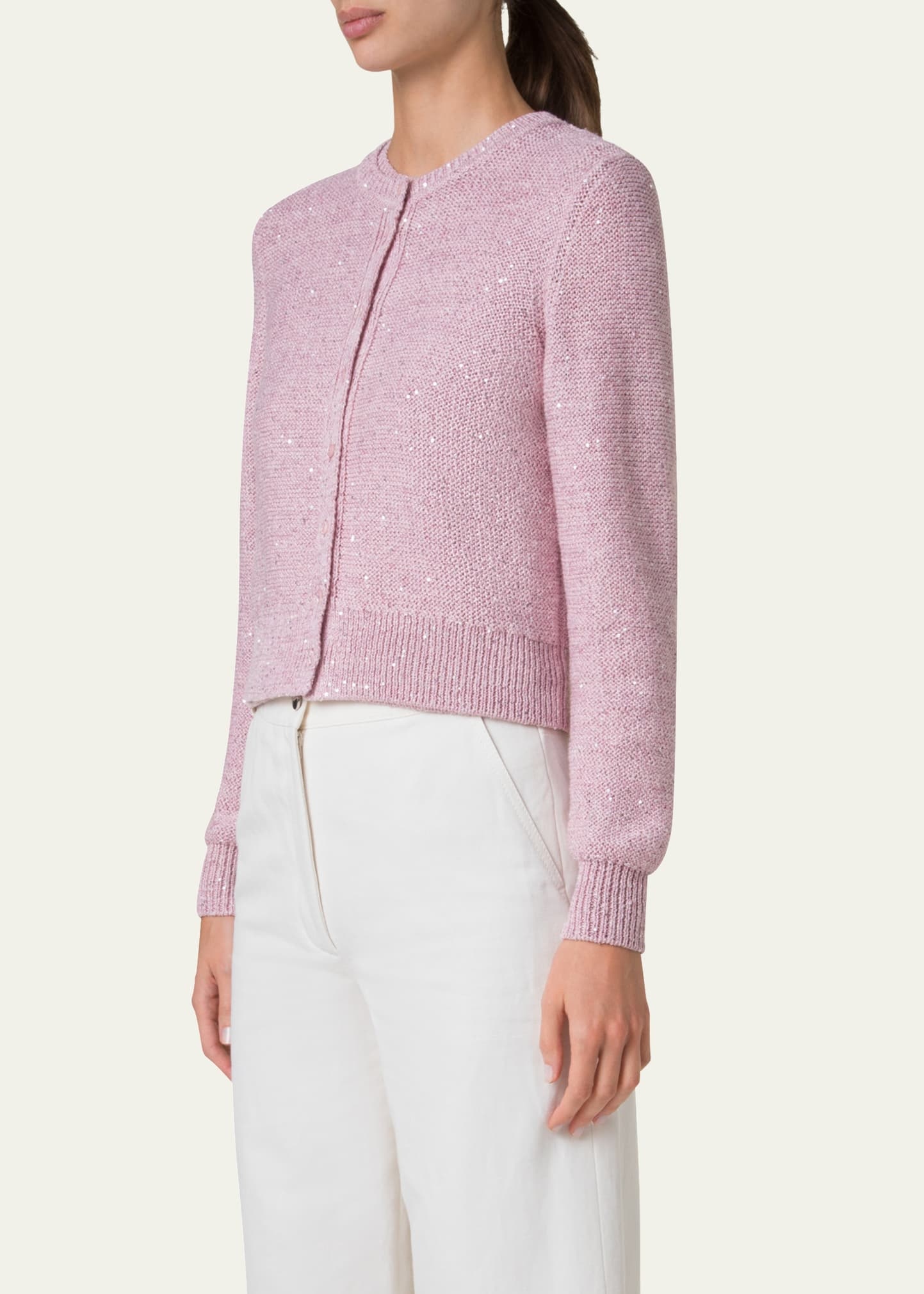 Micro Sequined Knit Cardigan - 4