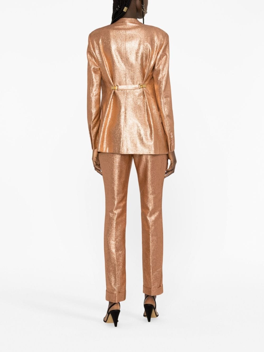 iridescent-sable single-breasted blazer - 3