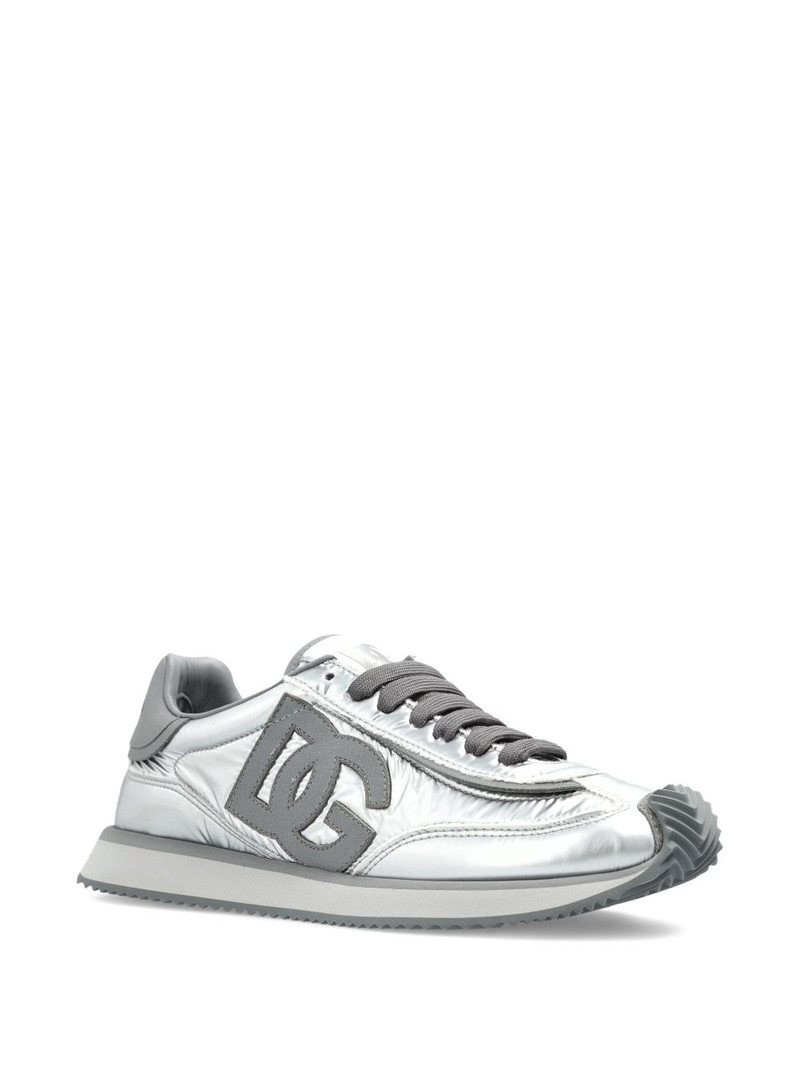 Dolce & Gabbana logo-patch metallic sneakers outlook