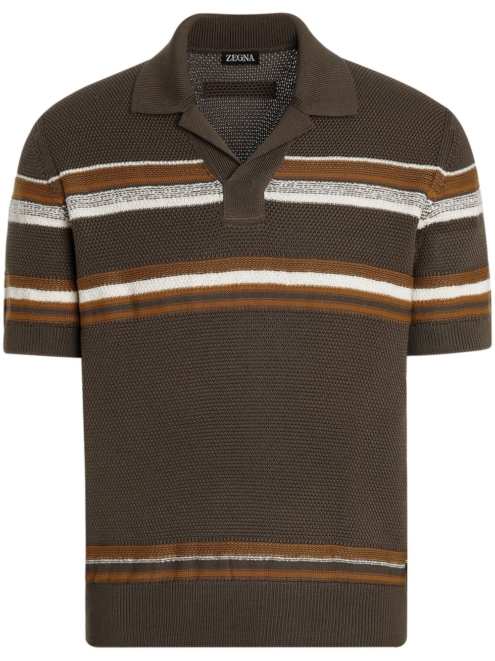 cotton-silk polo shirt - 1
