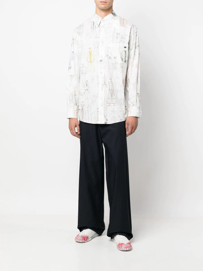 KENZO sketch-style print long-sleeve shirt outlook