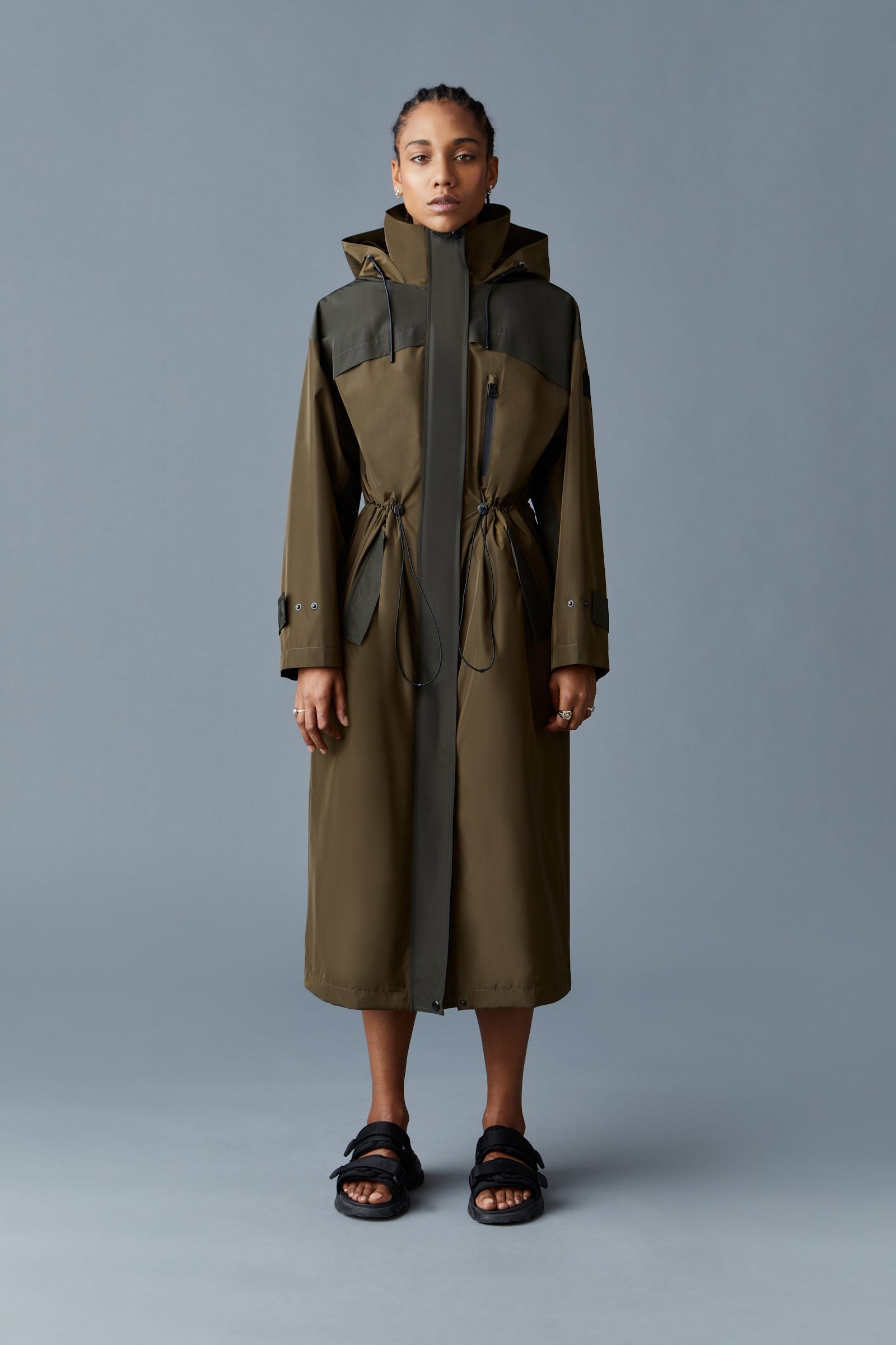 BREENA Long oversized raincoat with hood - 2