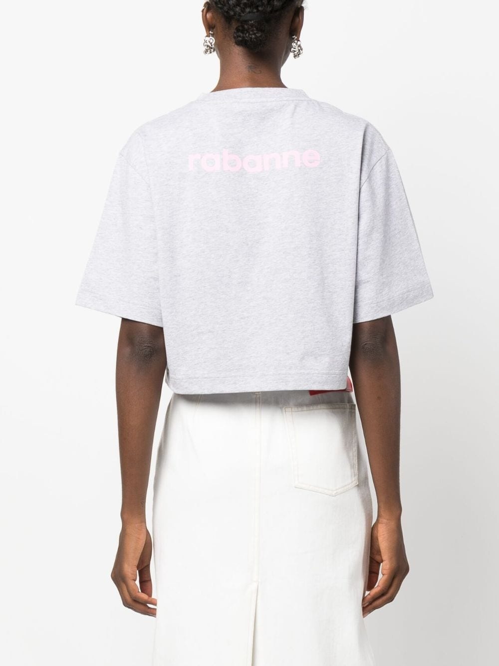 logo-print cropped T-shirt - 4