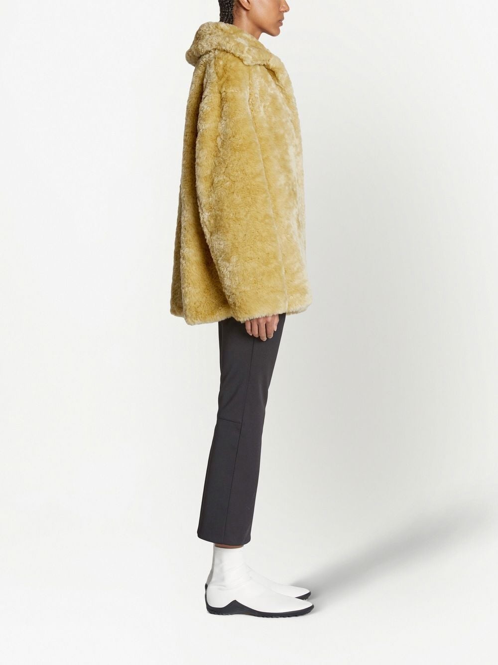 faux-fur button-front jacket - 3