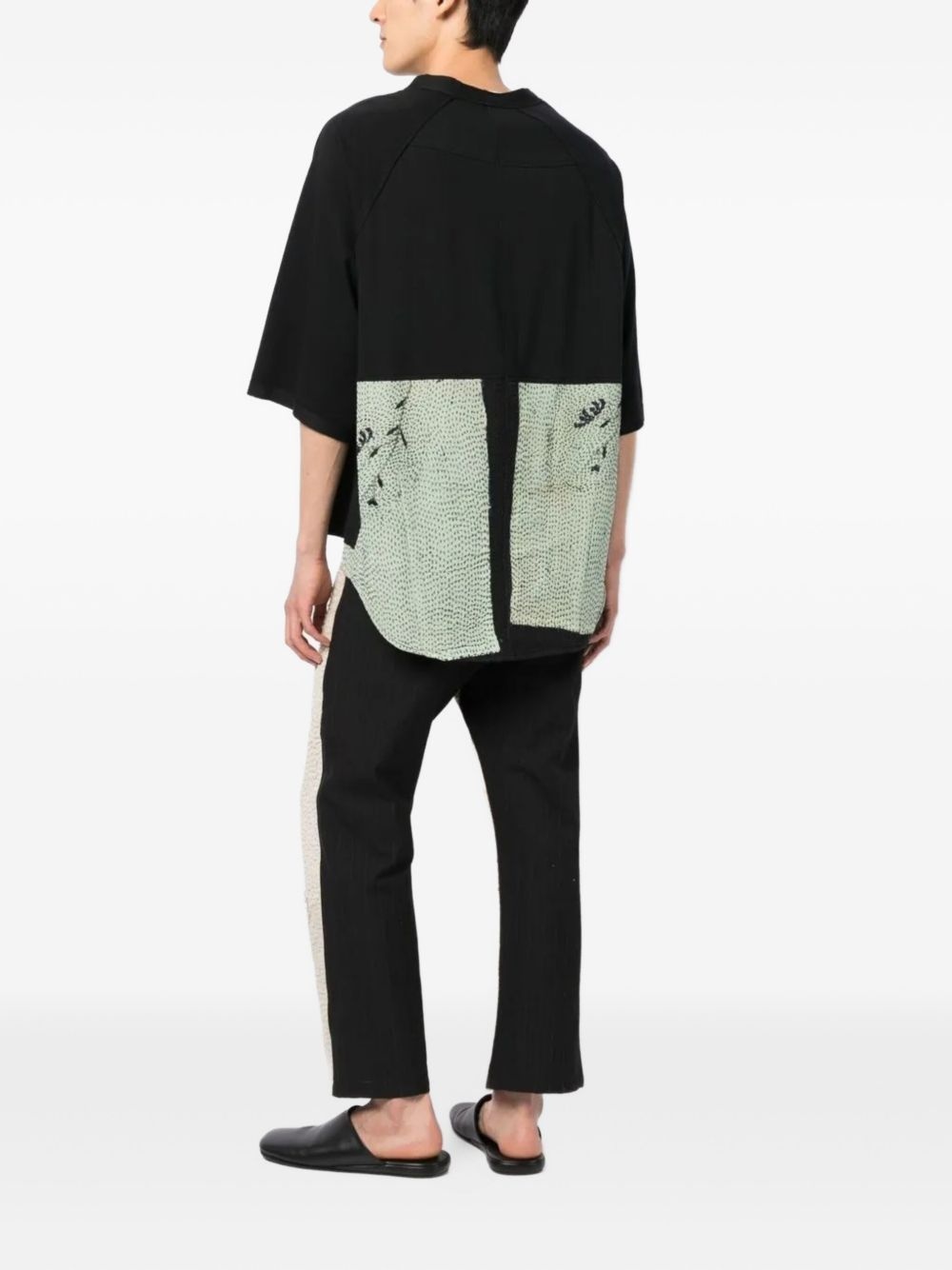 raglan-sleeve black T-shirt - 2