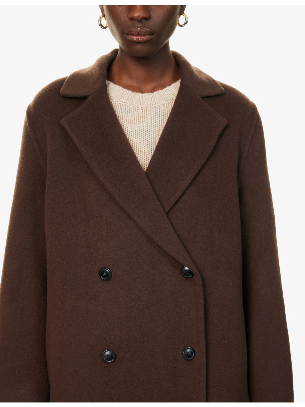 Olivia Notch-Lapels Wool-Blend Coat - 5