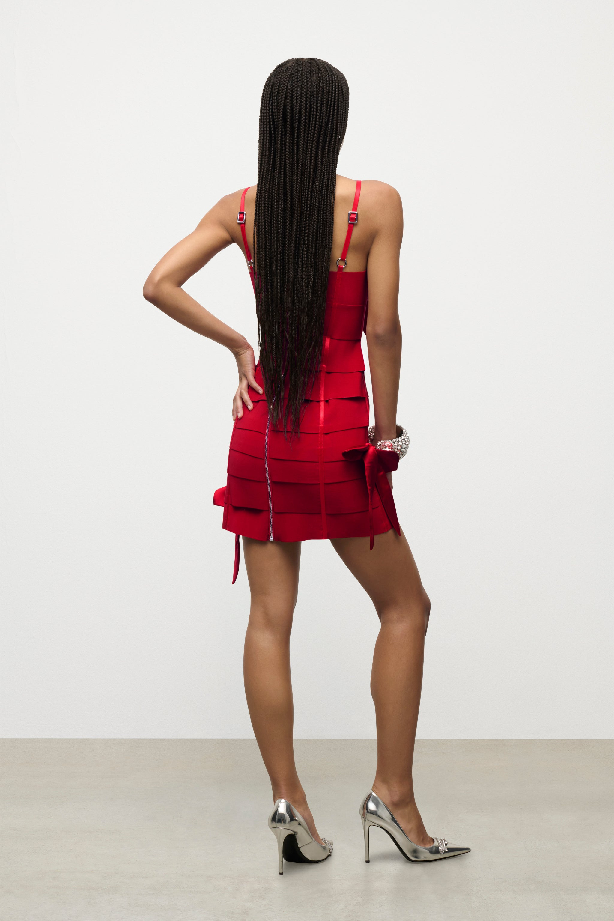 ALLOVER BOW BANDAGE MINI DRESS - 4