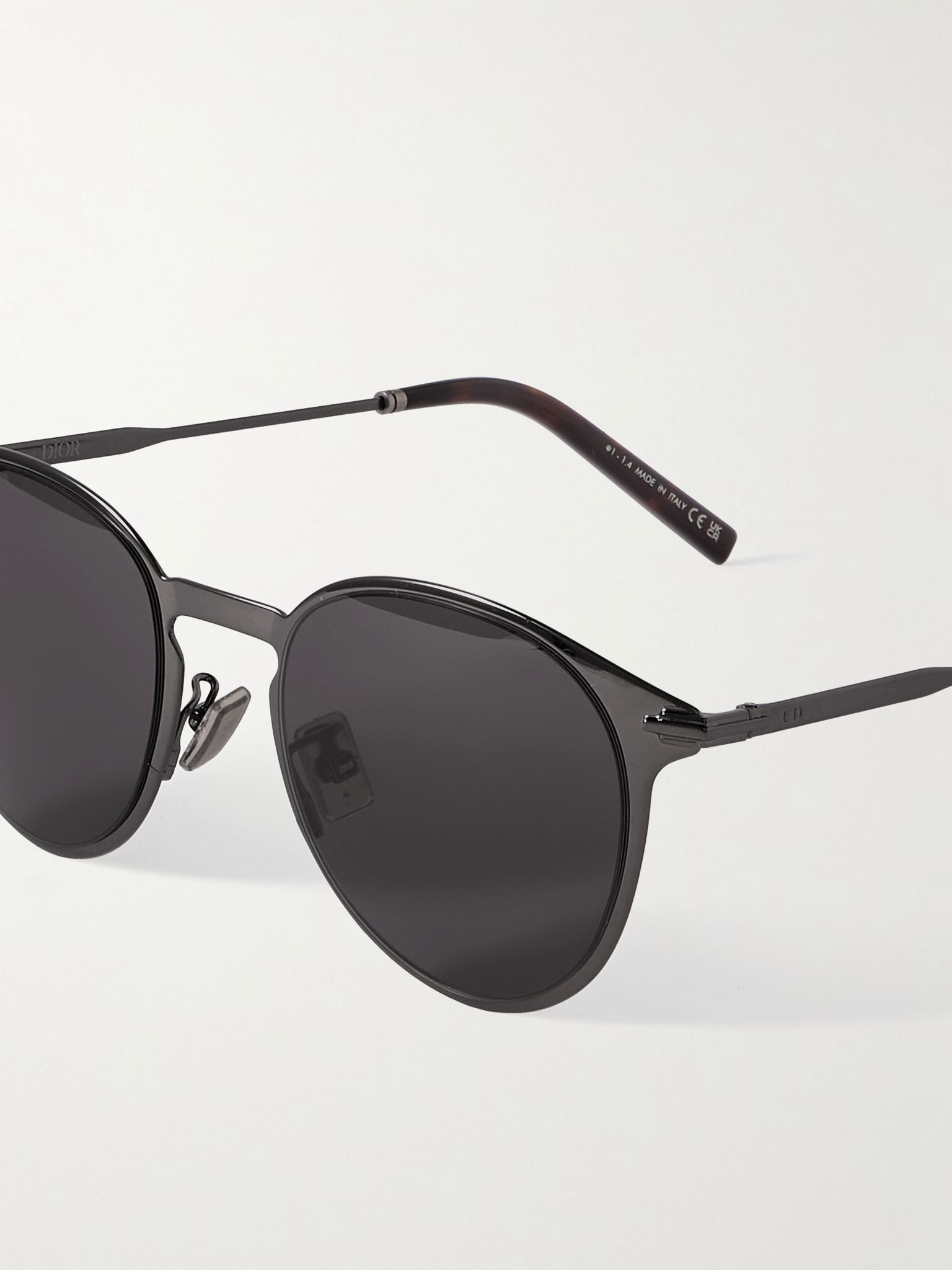 DiorBlackSuit R8U Round-Frame Gunmetal Sunglasses Black - 3
