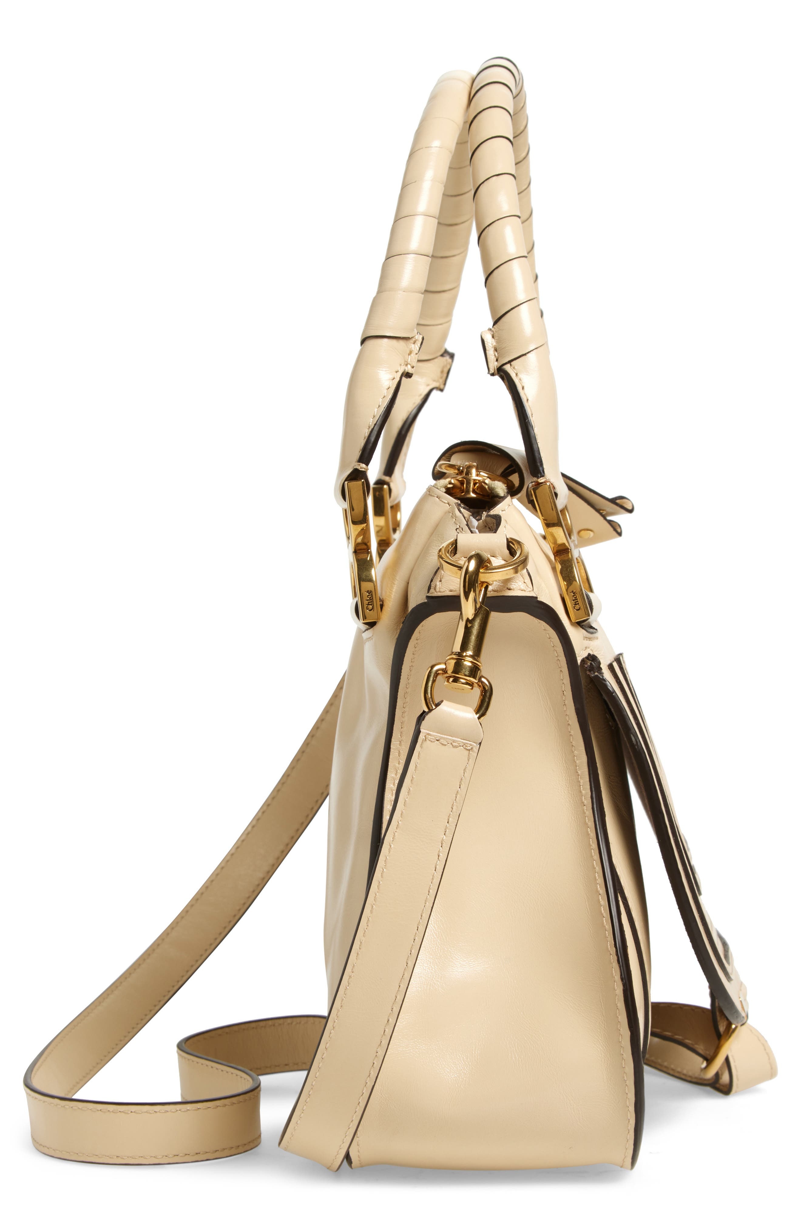 Chloé Small Marcie Leather Satchel in Sweet Beige at Nordstrom - 6
