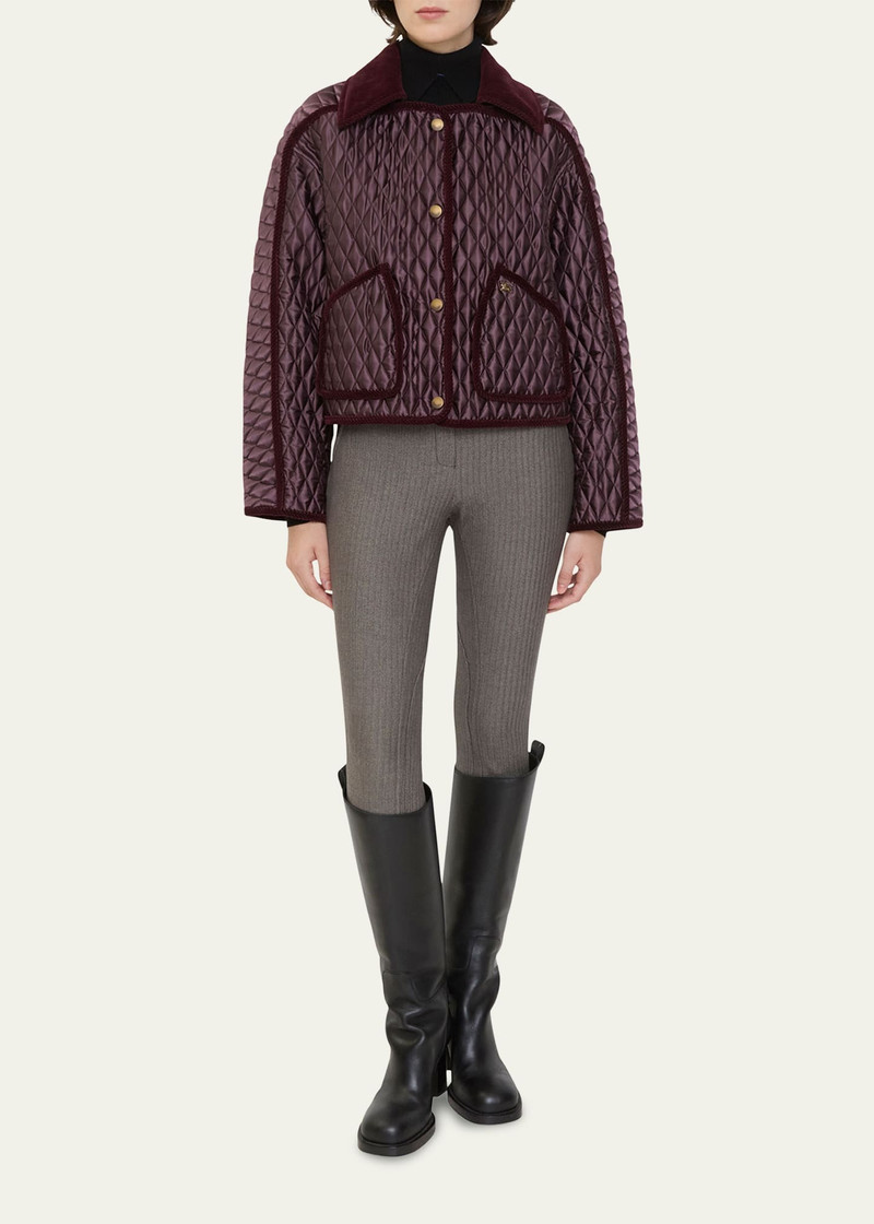 Burberry Floriston Corduroy-Trim Quilted Barn Jacket outlook