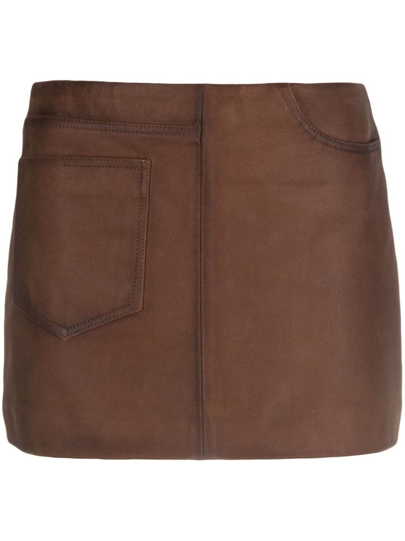 low-rise leather miniskirt 1