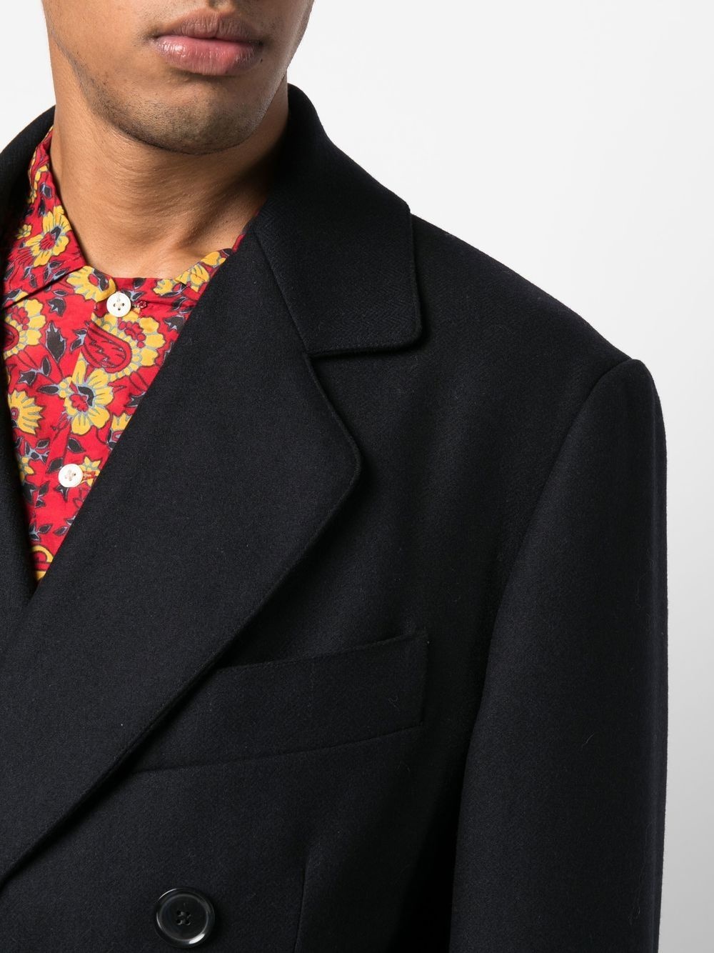 double-breasted wool coat - 5