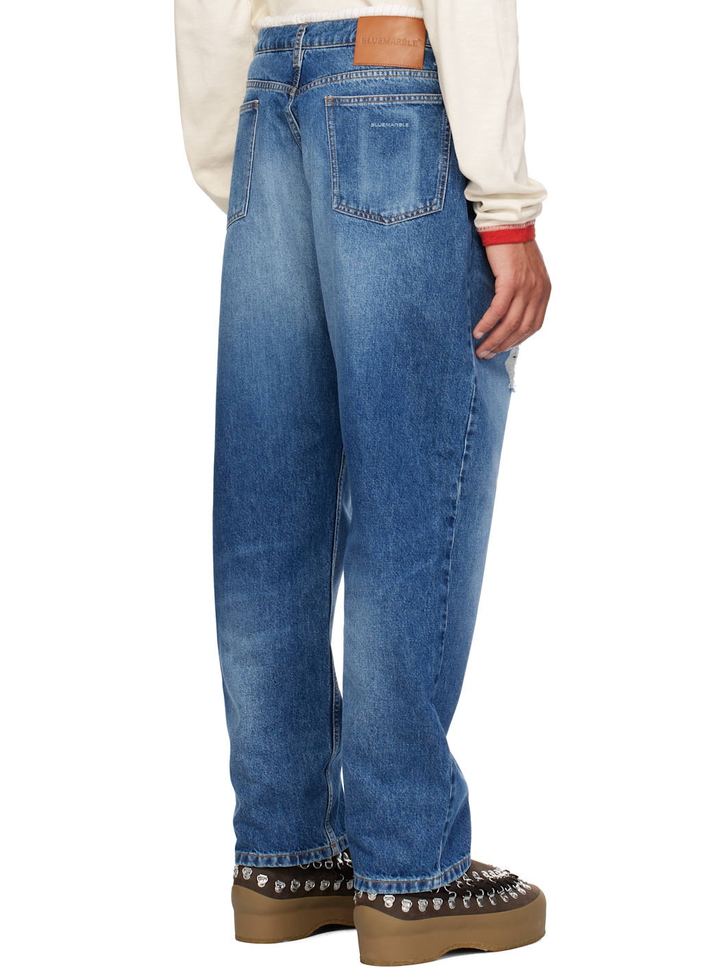 Blue Trompe L'œil Jeans - 3