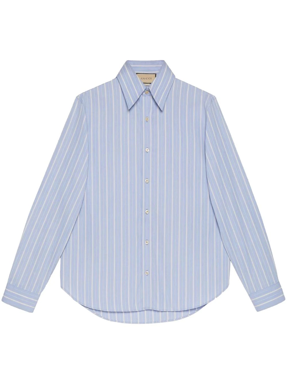 point-collar striped shirt - 1