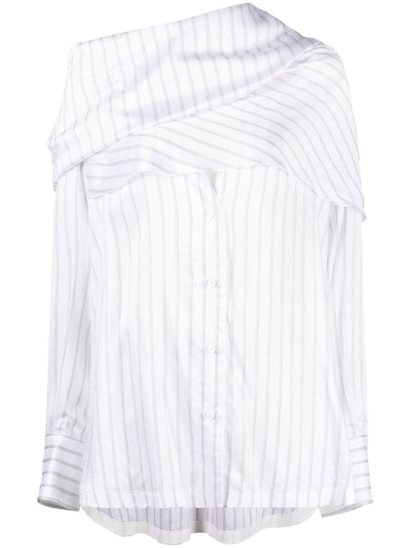 striped asymmetric shirt - 1