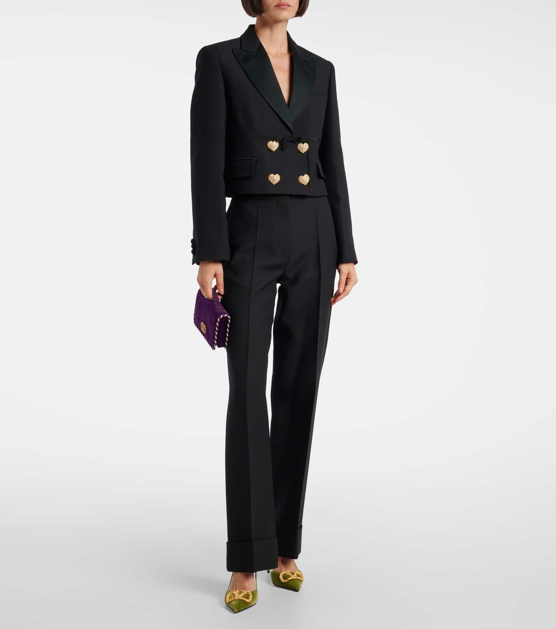 Wool and silk wide-leg pants - 2