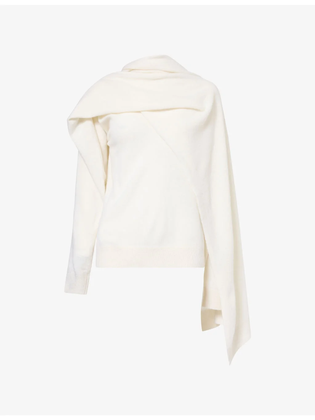 Addison Scarf Wool-Blend Knit Top - 1