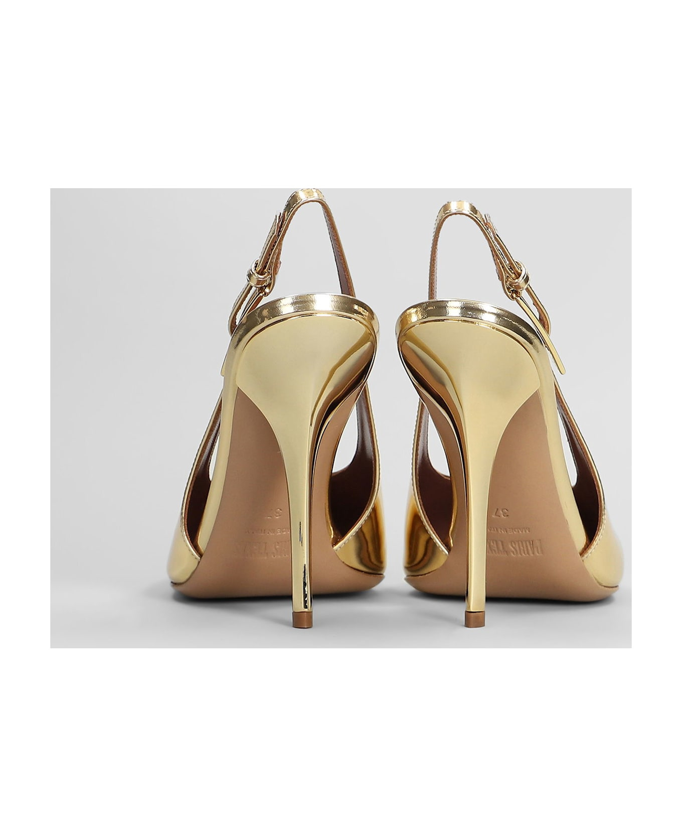 Jessica Slingback 95 Pumps In Gold Leather - 4