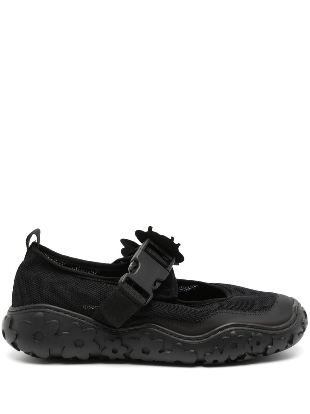 floral-appliquÃ© buckled sneakers - 1