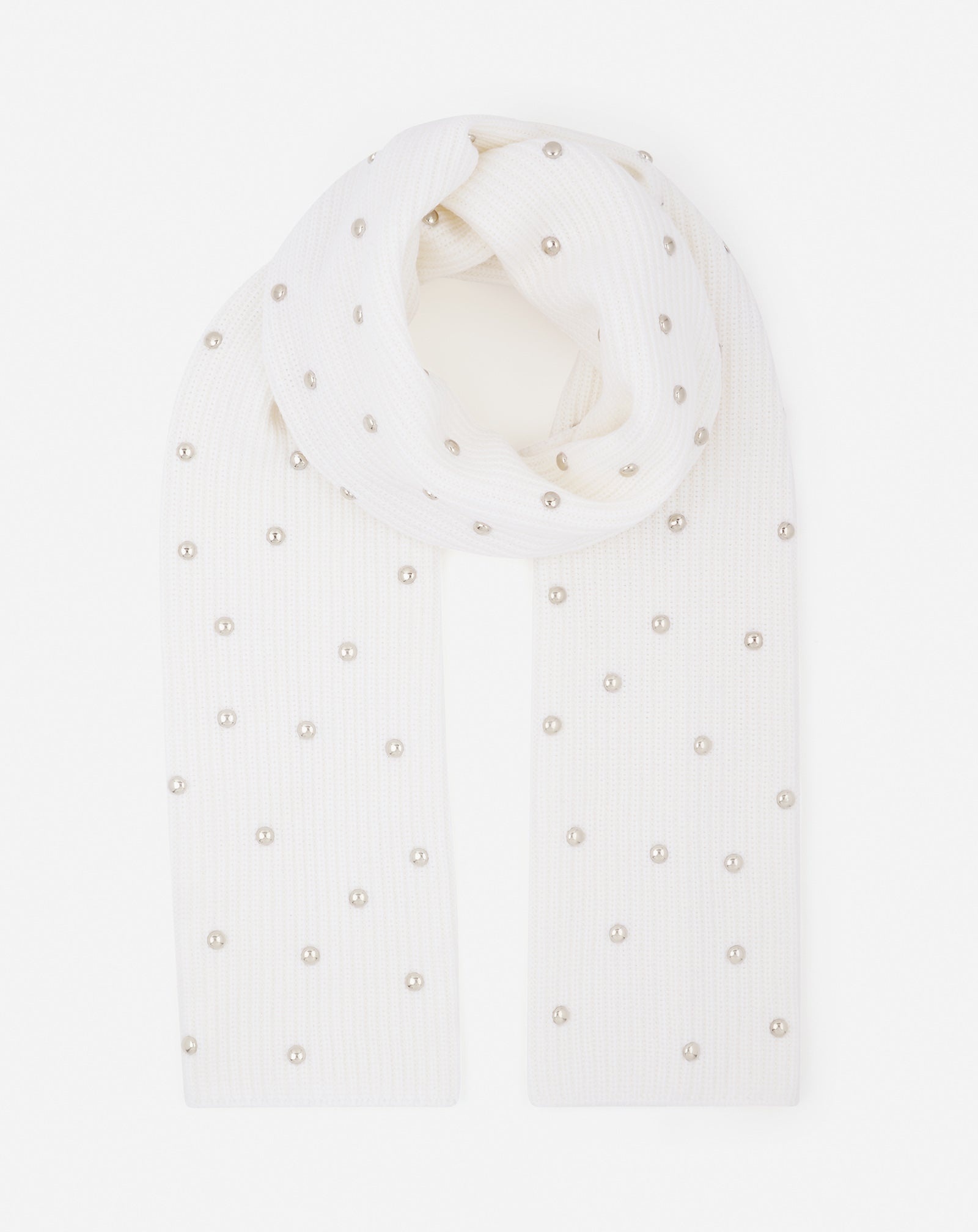 STUDDED WOOL SCARF - 1